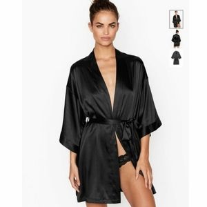 Victoria’s Secret Black satin kimono robe